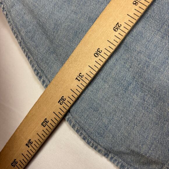 RRL Double RL Ralph Lauren Chambray Work Shirt Button Up Distressed XL - Picture 6 of 13